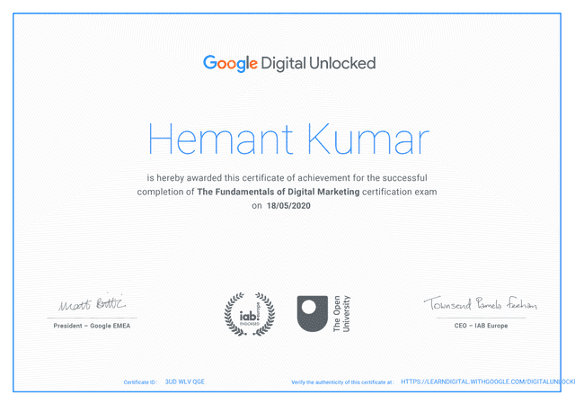 Google Digital Garage - Fundamentals of Digital Marketing